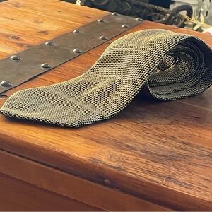 Bachrach Gold and White Checkered Tie